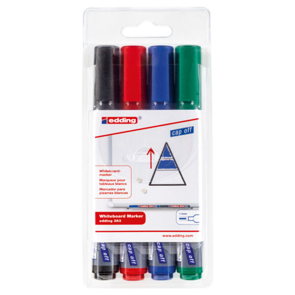 Marker za bijelu ploču 1-5mm Edding 363/4boje blister